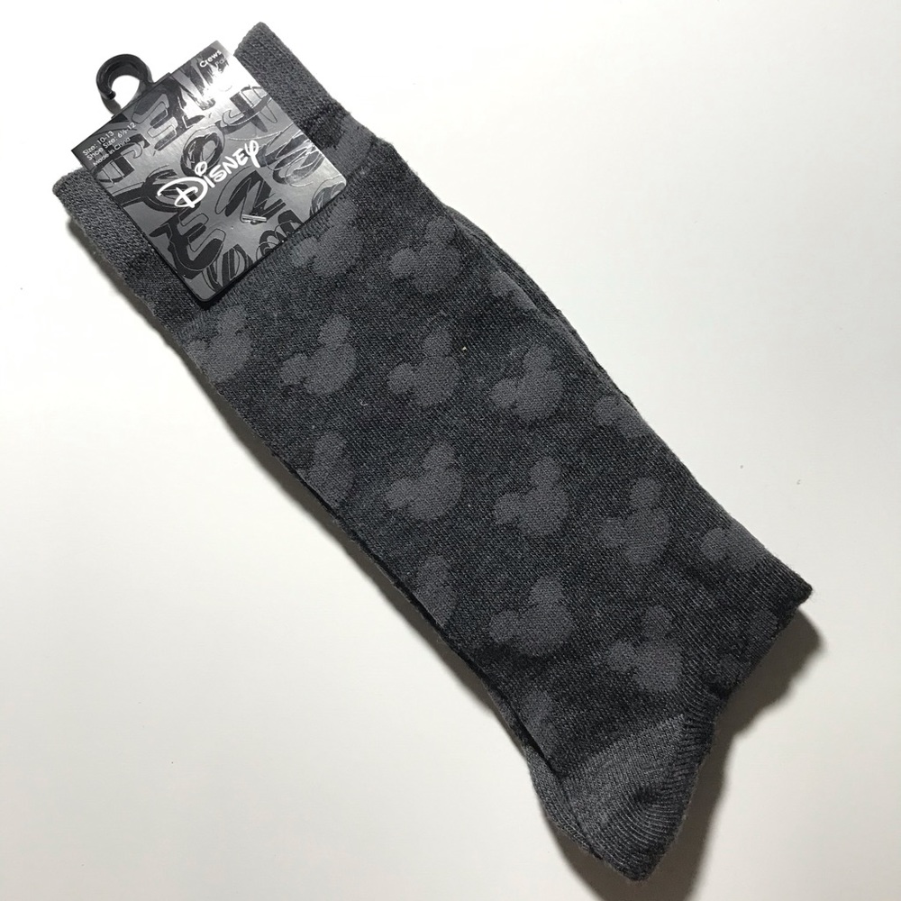 DISNEY gray monotone mickey mouse crew socks